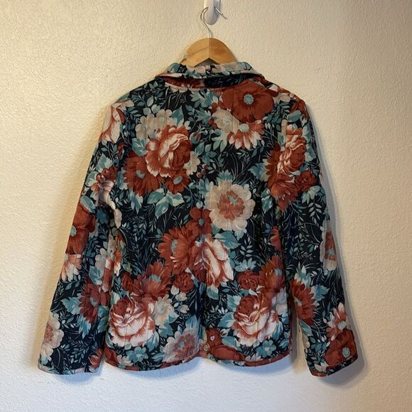 Vintage Fritzi Floral Quilted Open Coat Medium - Picture 4 of 4